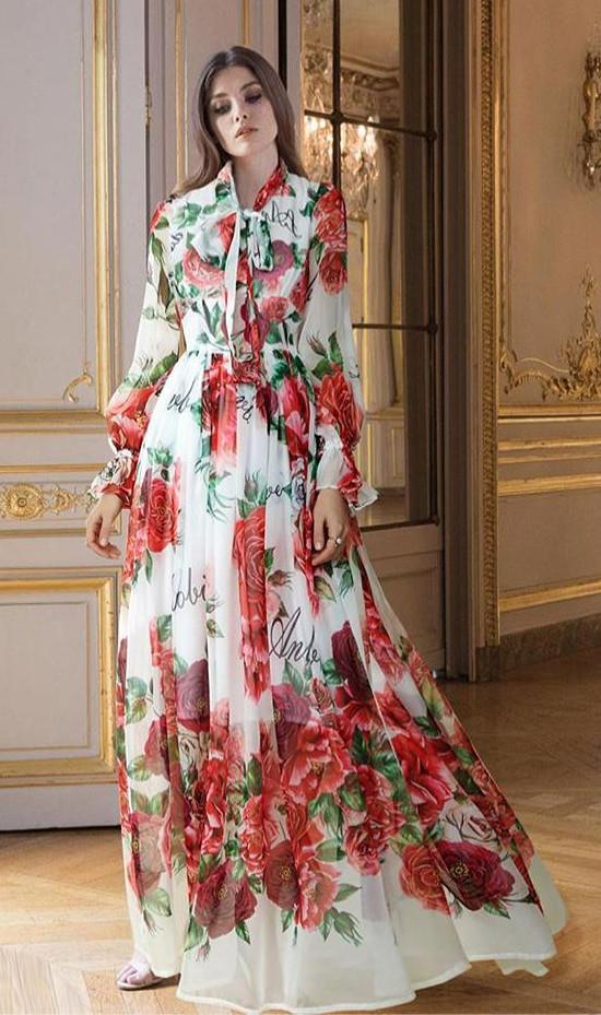 Floral Printed Maxi Dress - 0029 ...